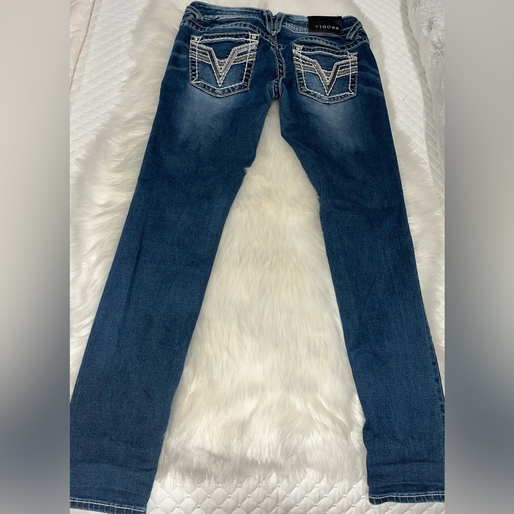 Vigoss Jeans The Chelsea Sequined Skinny, Size 28